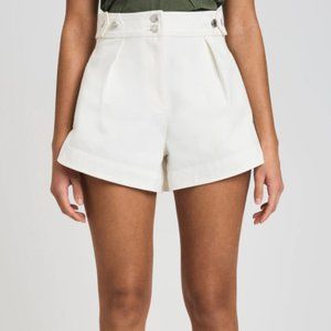 Derek Lam 10 Crosby White Mika Snap SHorts